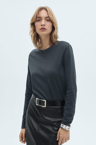 Jupe crayon simili-cuir - Noir