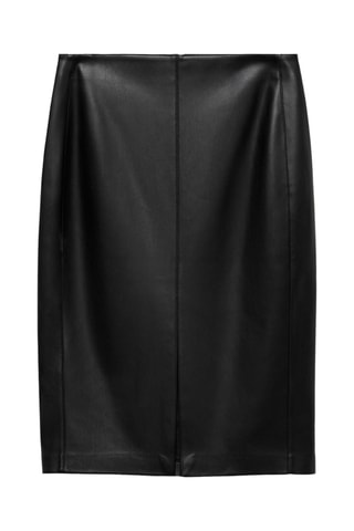 Jupe crayon simili-cuir - Noir