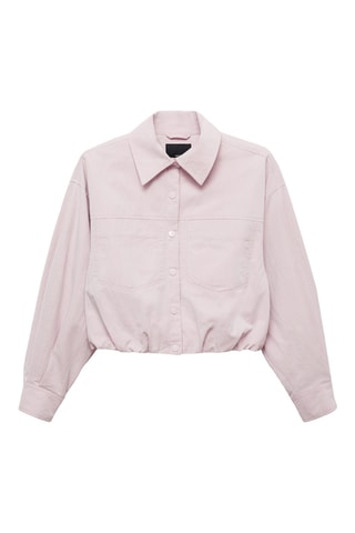 Blouson en jean froncé - Lilas