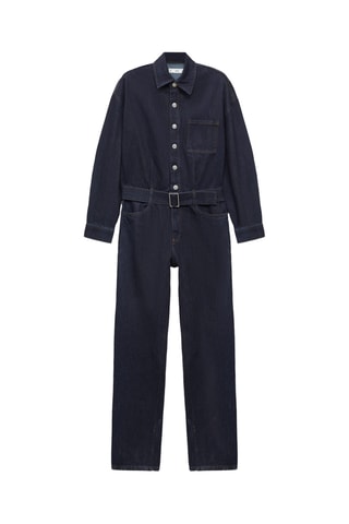 Combinaison en jean ceinture rinse wash - Bleu