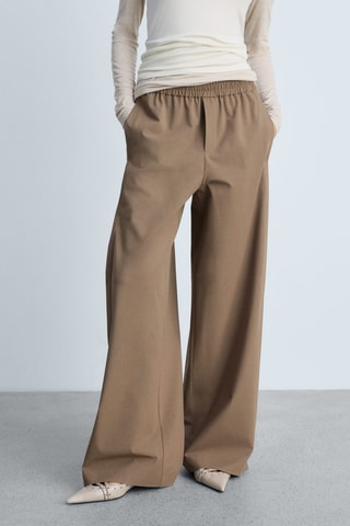 Pantalon de jogging wideleg - Marron
