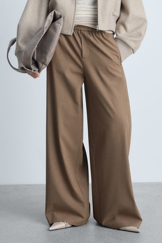 Pantalon de jogging wideleg - Marron