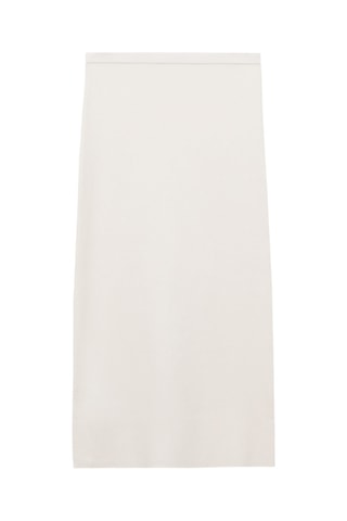 Jupe midi maille fine - Ecru