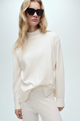 Pull-over maille col montant - Ecru