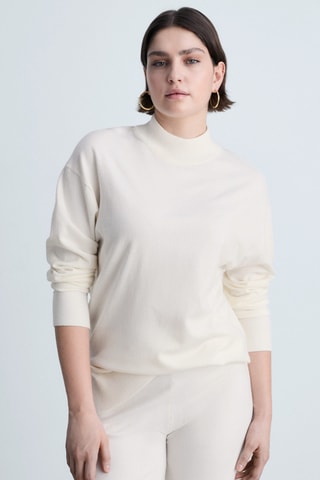 Pull-over maille col montant - Ecru