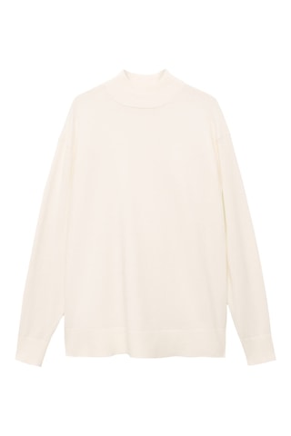 Pull-over maille col montant - Ecru