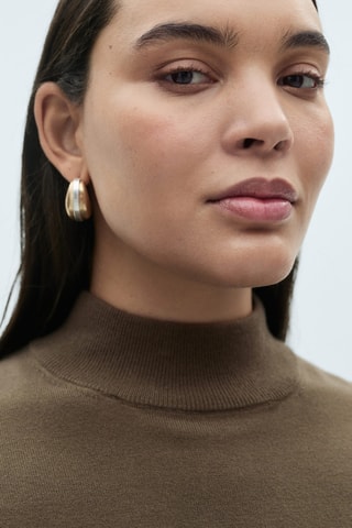 Pull-over maille col montant - Kaki