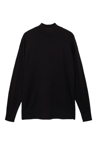 Pull-over maille col montant - Noir