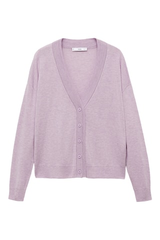 Cardigan maille col V - Violet clair