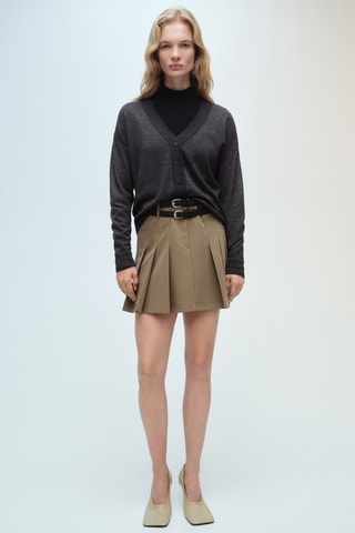 Cardigan maille col V - Gris foncé chiné