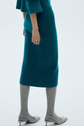 Jupe midi maille fermeture Éclair - Vert