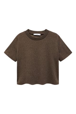 T-shirt maille manches courtes - Marron