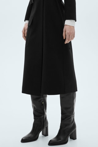 Jupe midi détail boucle - Noir