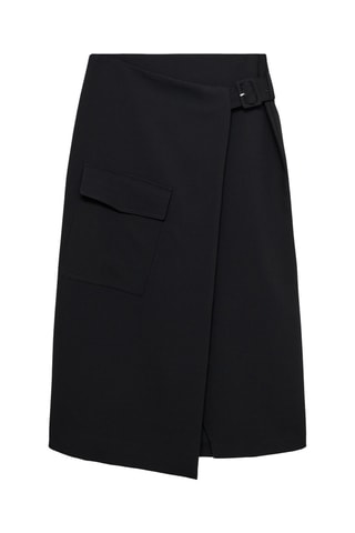 Jupe midi détail boucle - Noir