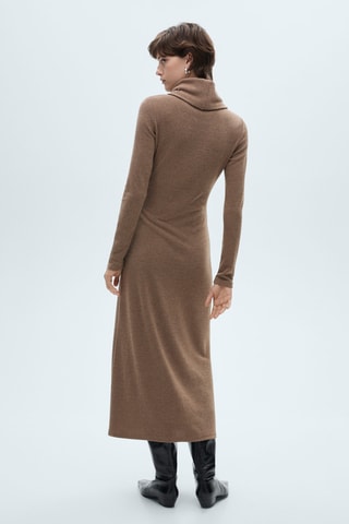Robe maille col roulé - Marron