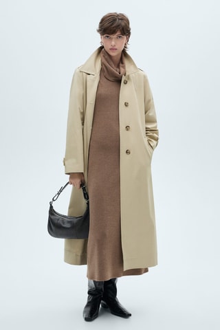 Robe maille col roulé - Marron