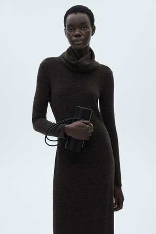 Robe maille col roulé - Gris