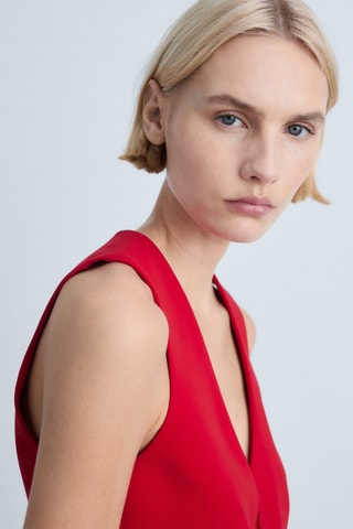 Gilet costume boutons - Rouge