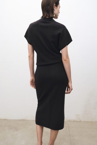 Jupe midi laine mélangée - Anthracite