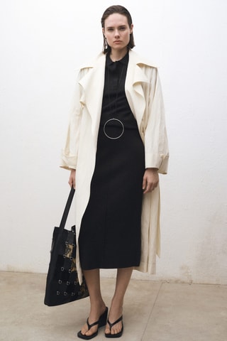 Jupe midi laine mélangée - Anthracite