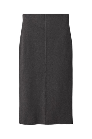 Jupe midi laine mélangée - Anthracite