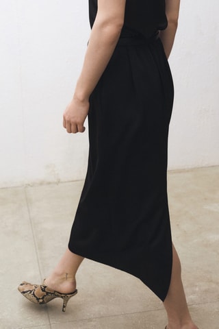 Jupe froncée droite - Noir