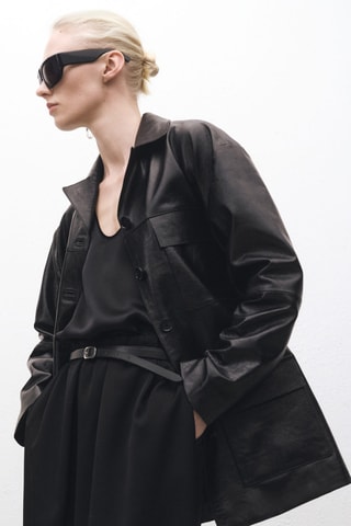 Jupe froncée droite - Noir