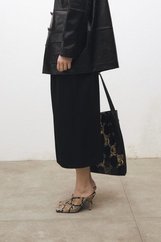 Jupe froncée droite - Noir