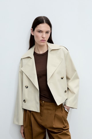 Pantalon wideleg mélange coton et lyocell - Marron