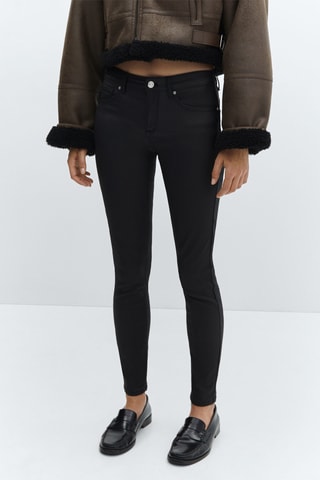 Jean skinny push-up enduit - Noir