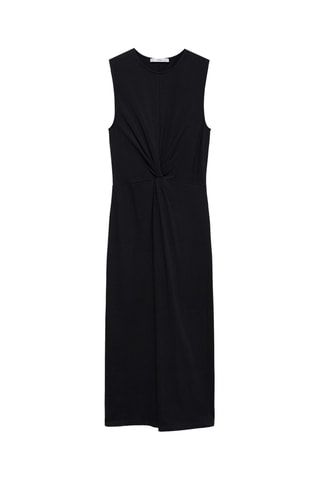 Robe midi détail drapé - Noir