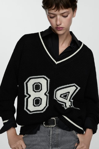 Pull-over oversize col V - Noir