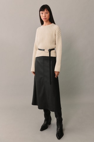 Pull-over maille côtelée - Gris clair