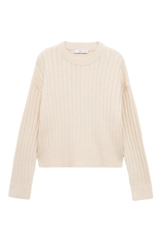 Pull-over maille côtelée - Gris clair