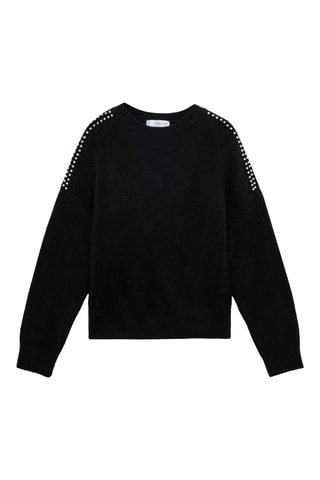 Pull-over maille détails brillants - Noir