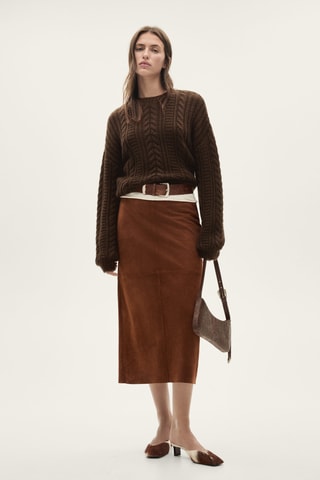 Pull-over torsadé col rond - Marron