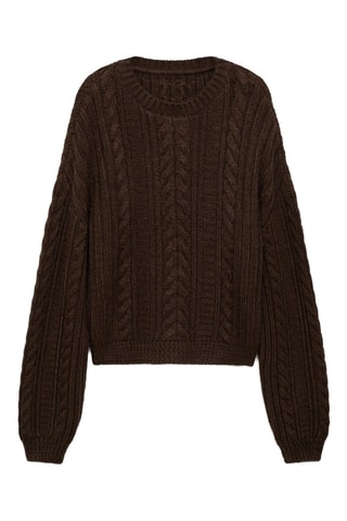 Pull-over torsadé col rond - Marron