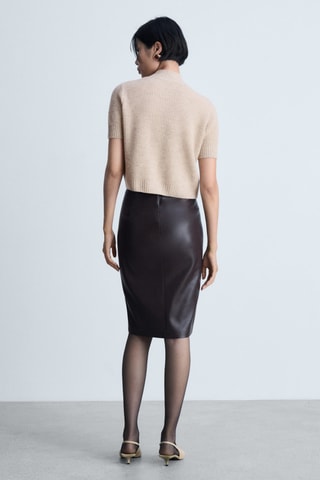 Pull-over laine manches courtes - Gris clair