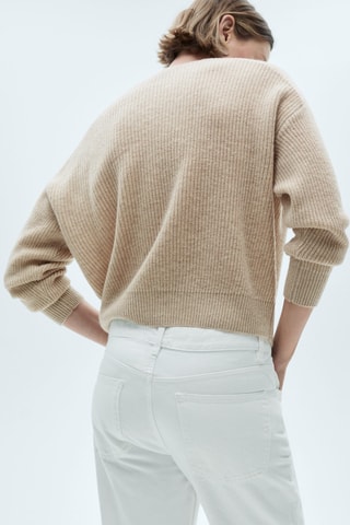 Pull-over 100 % laine crop - Gris clair