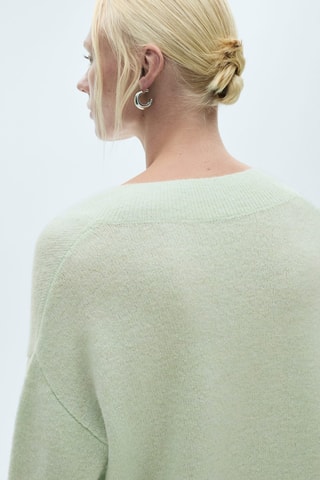 Pull-over oversize col V - Vert d'eau