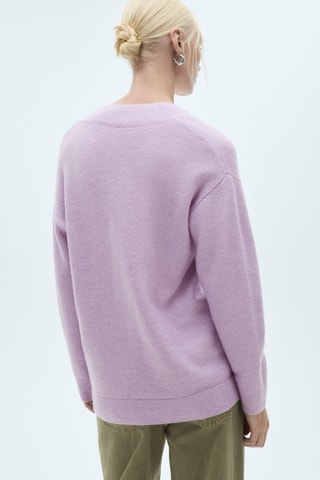 Pull-over oversize col V - Violet clair