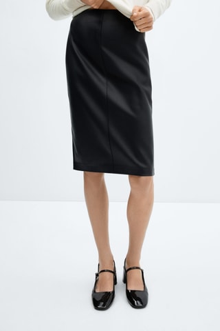 Jupe crayon similicuir - Noir