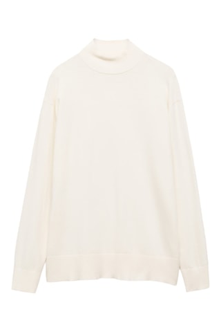 Pull-over maille col montant - Ecru