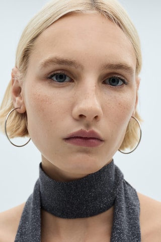 Top Lurex nœud - Gris