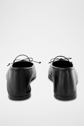 Ballerines cuir bout carré - Noir