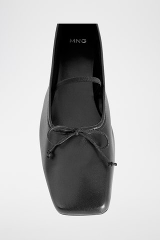 Ballerines cuir bout carré - Noir