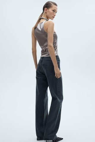 Top satiné métallisé - Argenté