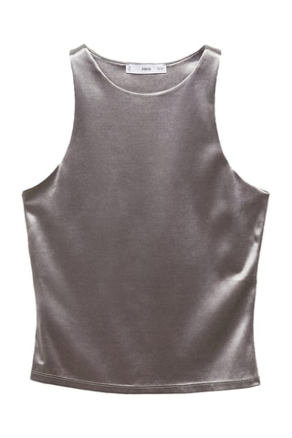 Top satiné métallisé - Argenté