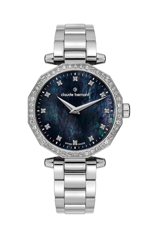 Montre à quartz en acier Dress Code - Argenté et bleu foncé