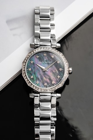 Montre à quartz en acier Dress Code - Argenté et bleu foncé